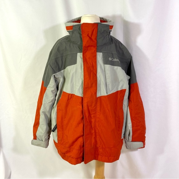 Boy’s Columbia Bugaboo Windbreaker Jacket 6/7 Small Shell orange - Picture 1 of 5